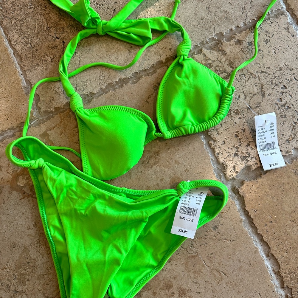 Lime green small bikini new with tags